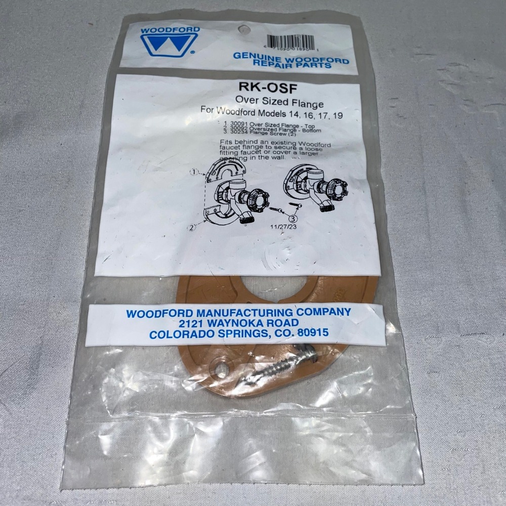 Woodford RK-OSF Over Sized Flange Repair Kit for Models 14 16 17 19 Tan Plastic